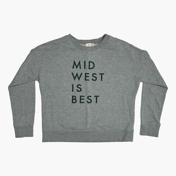 BE COOL Unisex Long-Sleeve Graphic Print Crewneck Sweater (Gray | Size S) - Picture 1 of 5